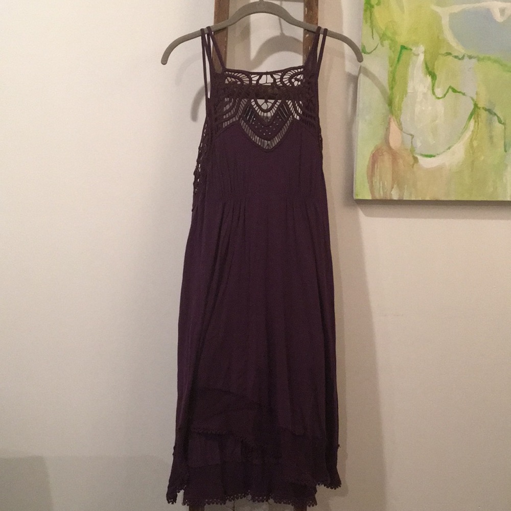 Free People Swing dress with crochet neck